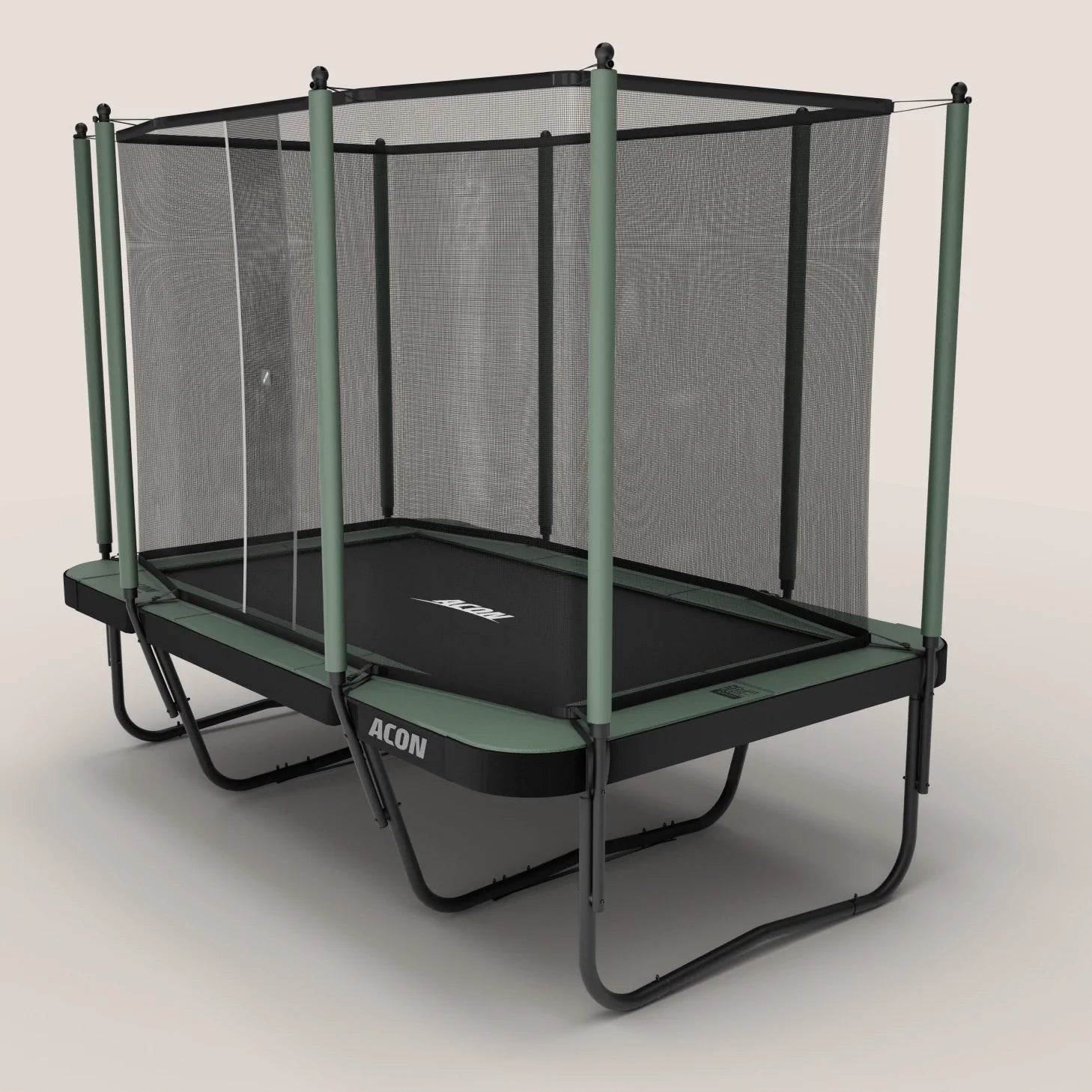 Acon Air 16 Sport HD trampoline with enclosure on a beige background