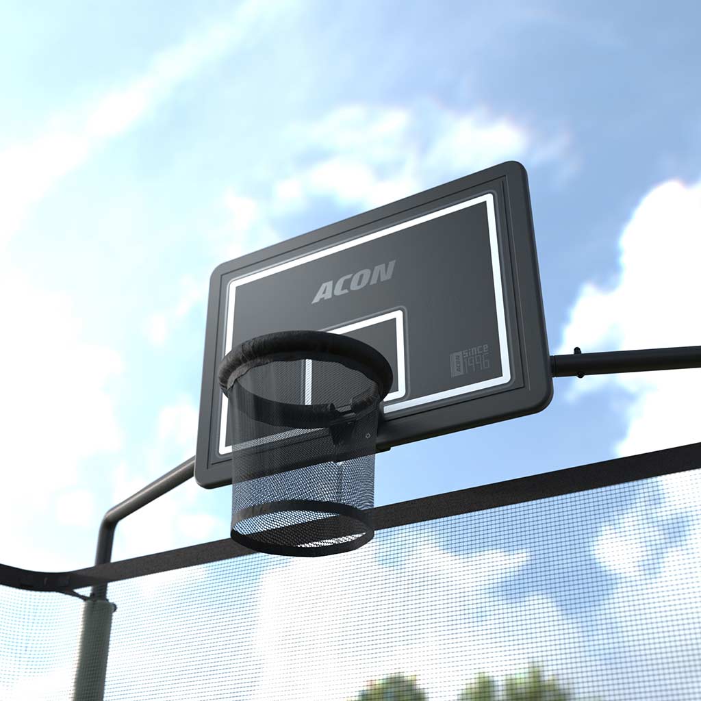 ACON Basketball Hoop for Rectangular Trampolines.