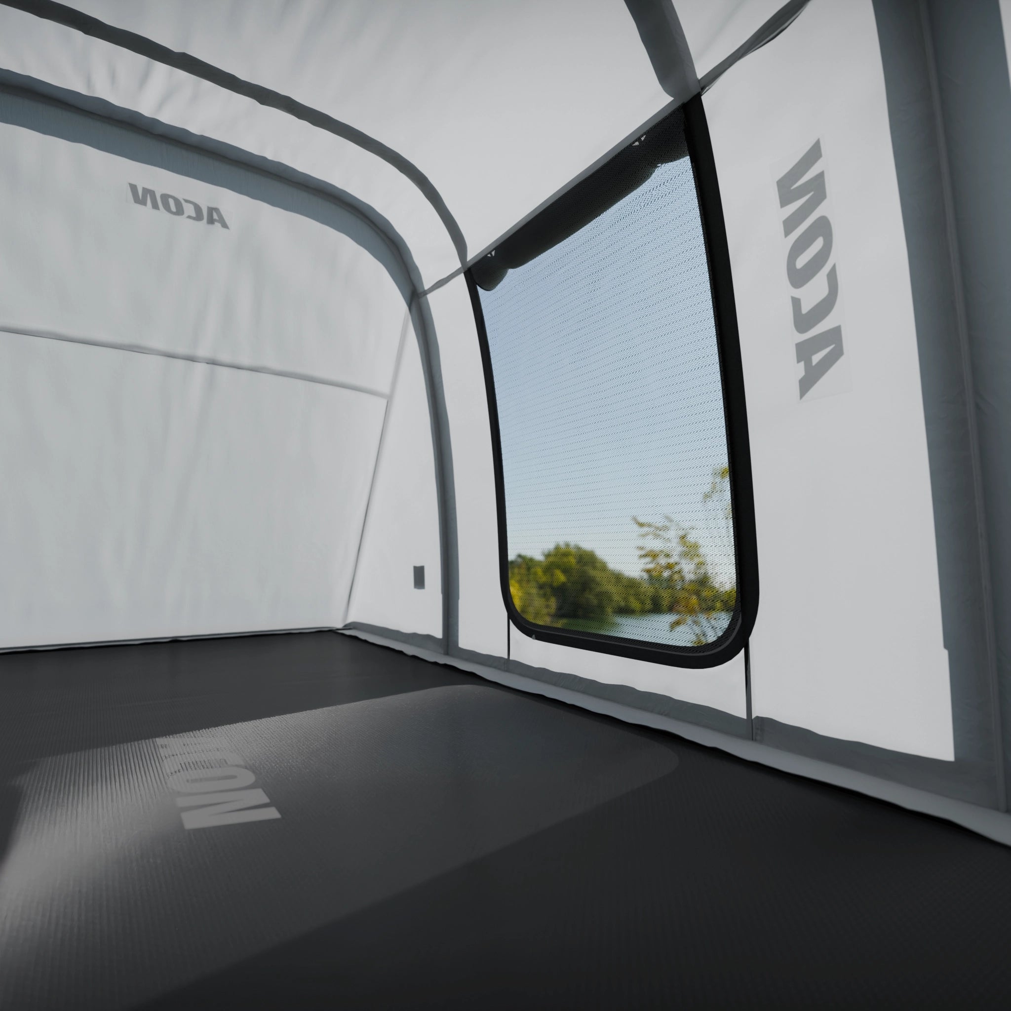 View from inside the Acon Rectangular Trampoline Tent.
