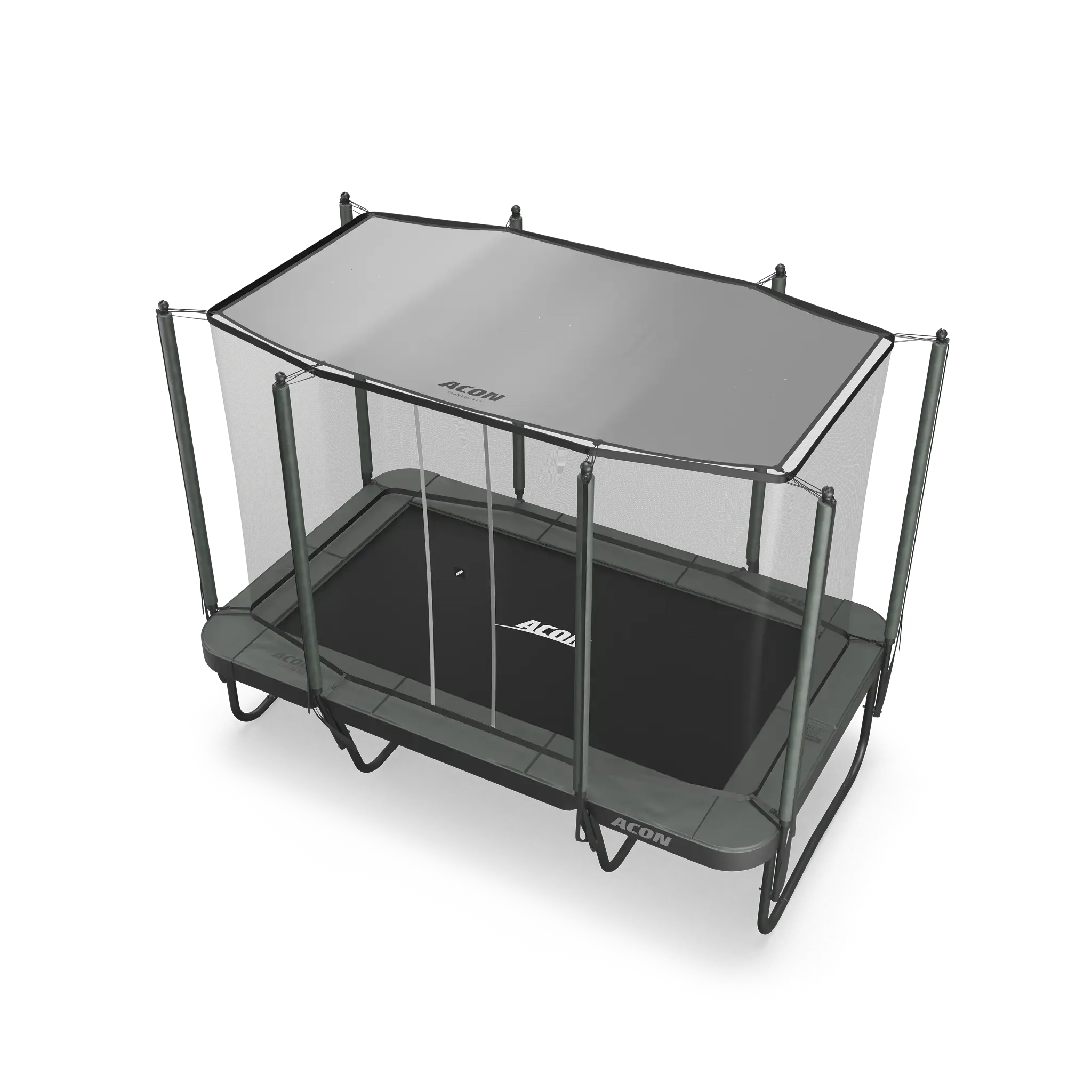 Acon's rectangular trampoline with sun shade
