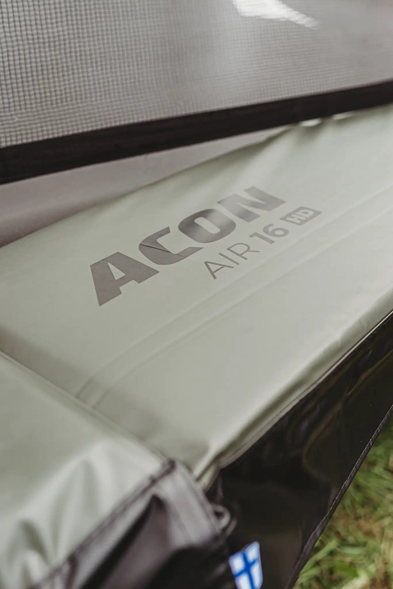 Close up of Acon trampoline safety pad.