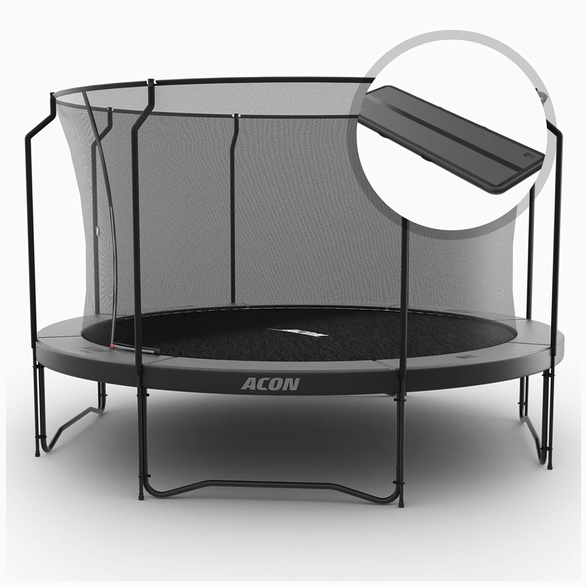 Acon 14ft trampoline and black 10ft airtrack.