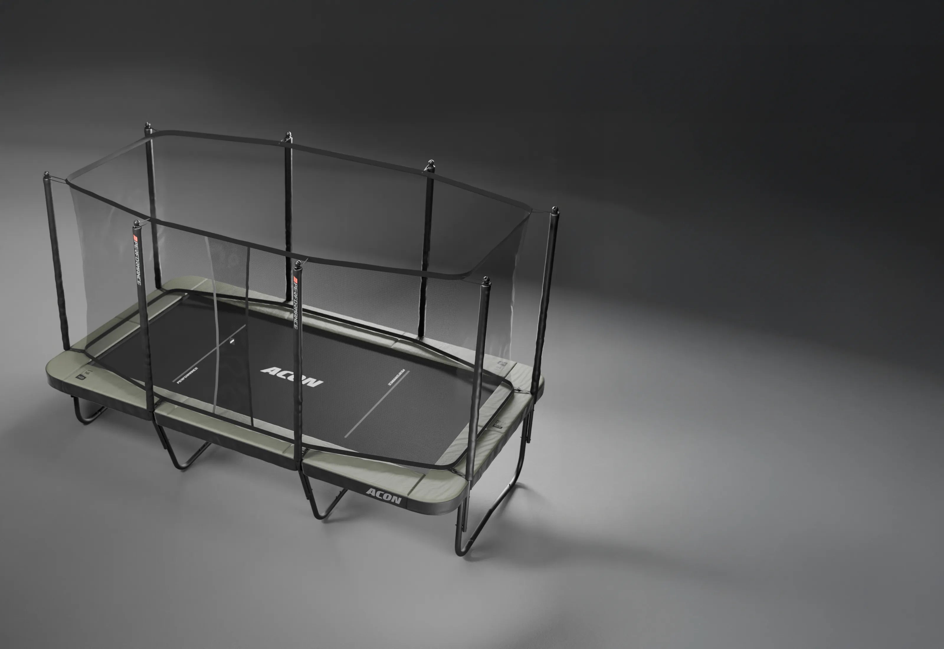 Acon 16 HD PRO trampoline on a shaded dark background.