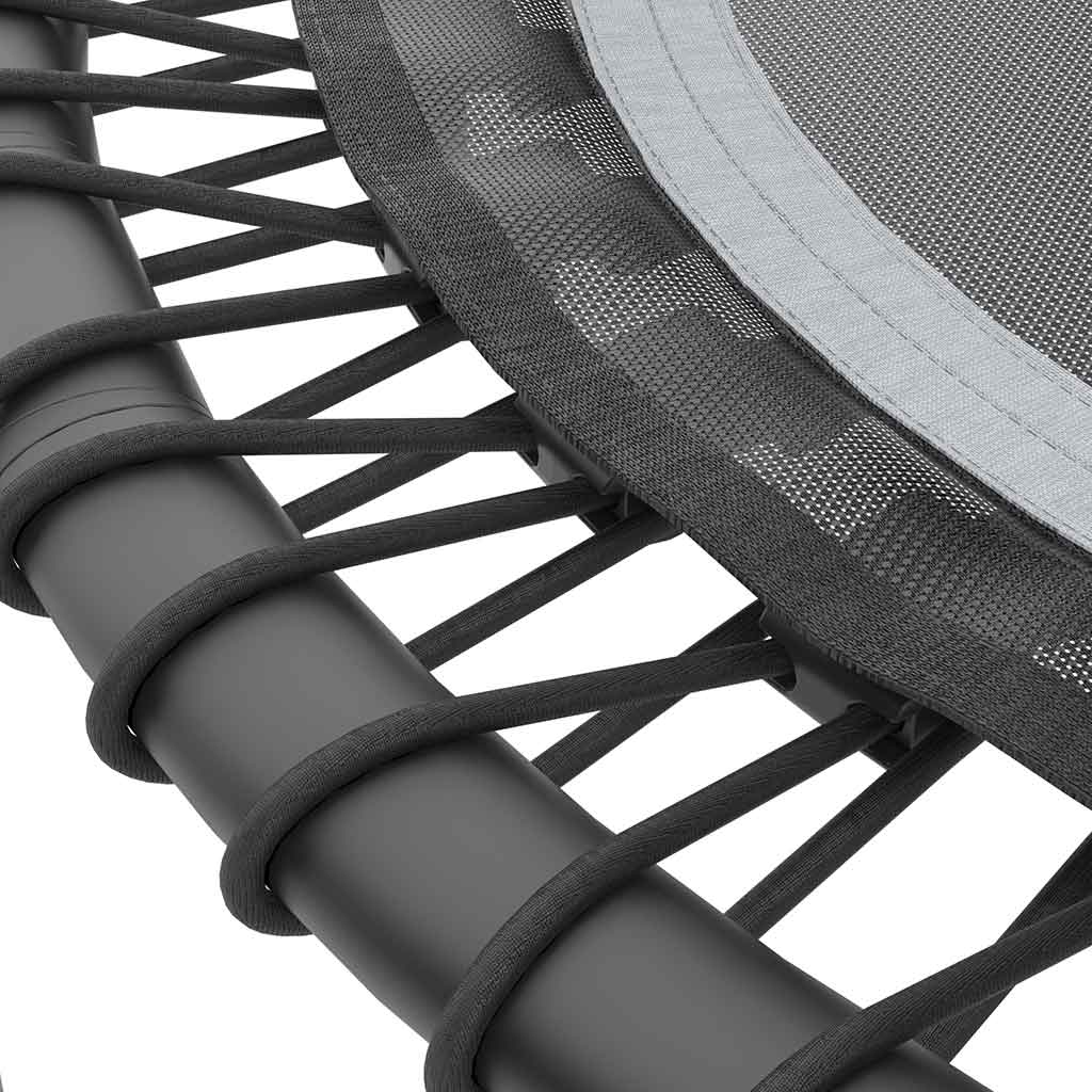 Close up of ACON FIT 44in Trampoline Round, Black.