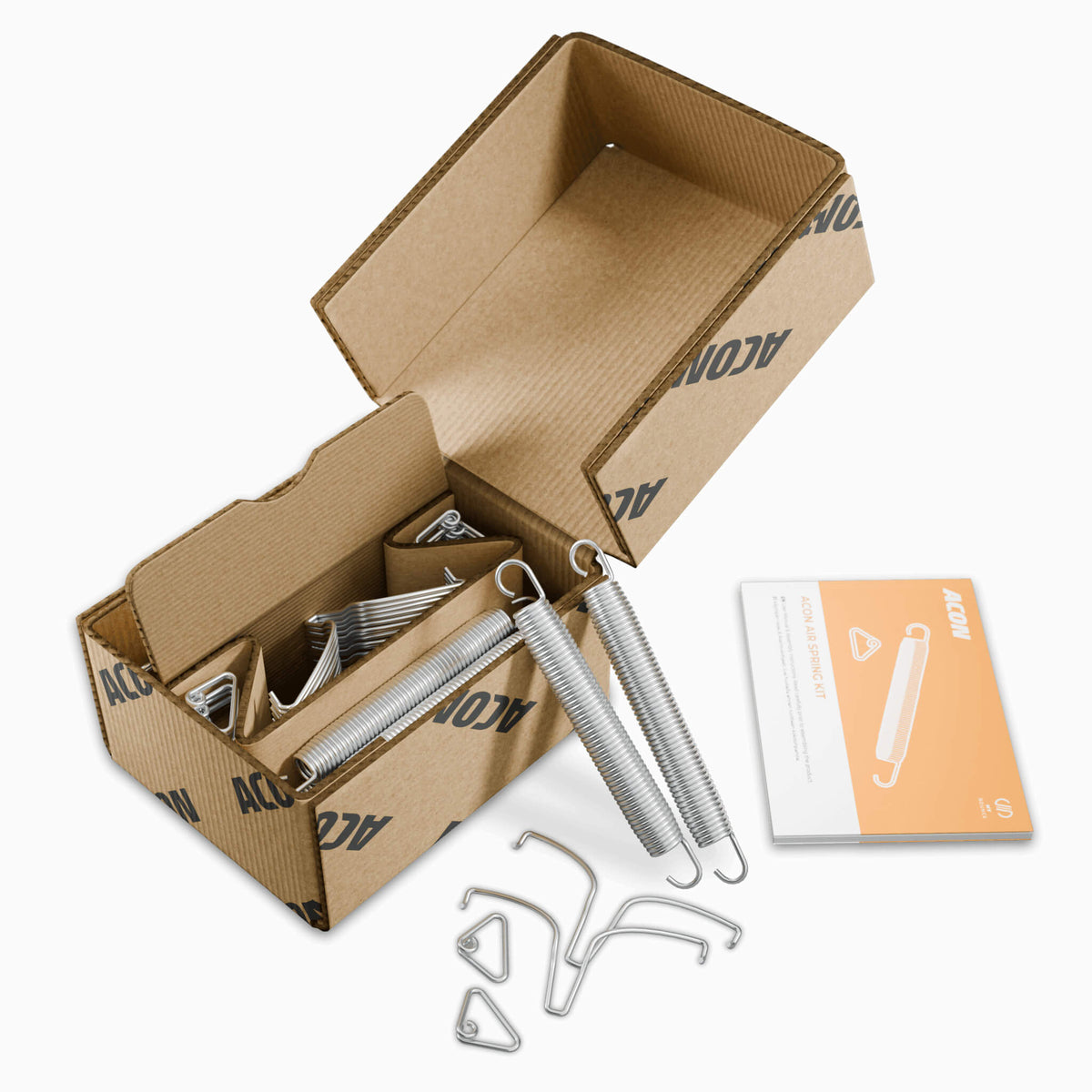 Acon Air Spring Kit with springs, hooks, and V-rings included. Add extra springs for improved support and trampoline stability. Shop the upgrade.