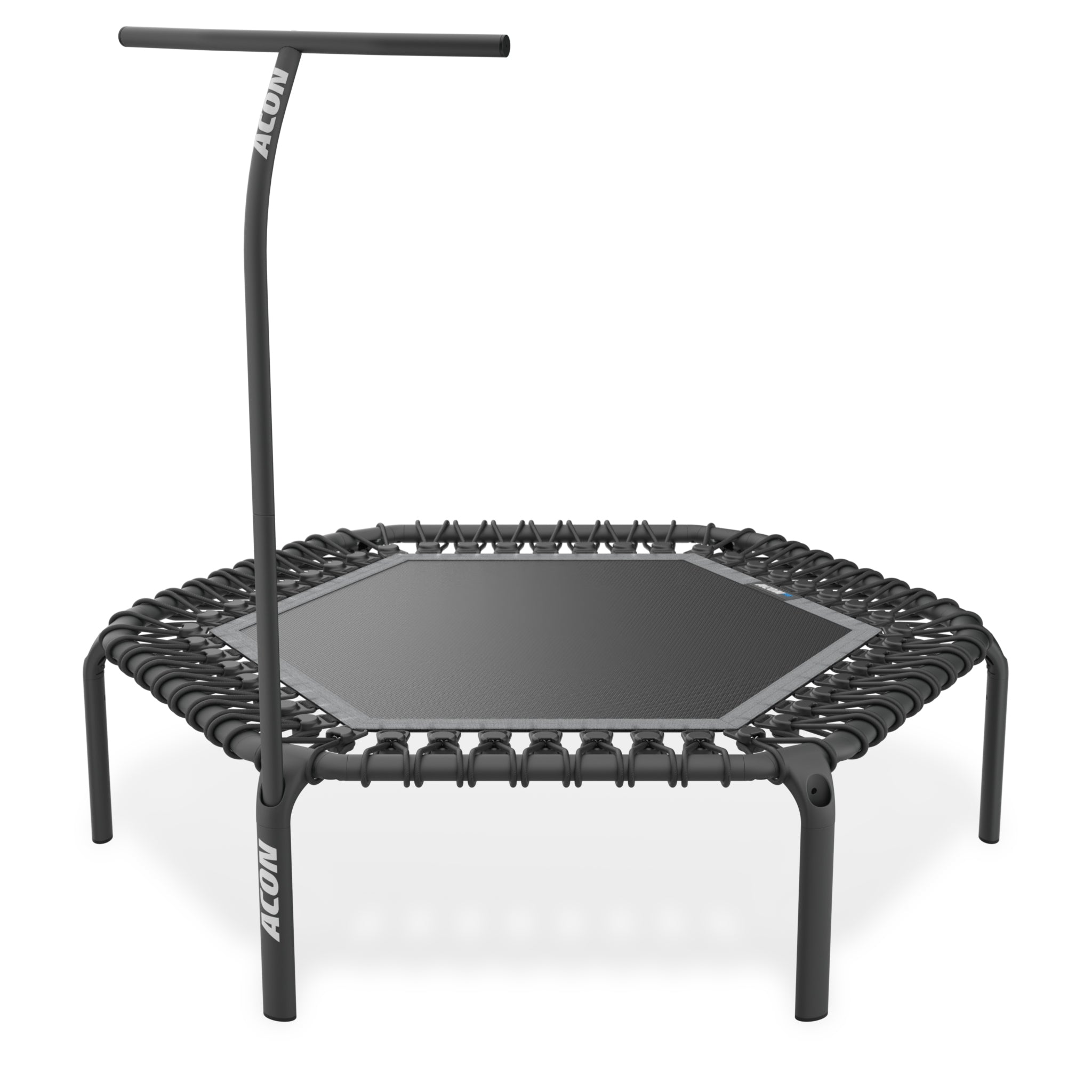 ACON FIT 55in Trampoline Hexagon with Handlebar, Black.