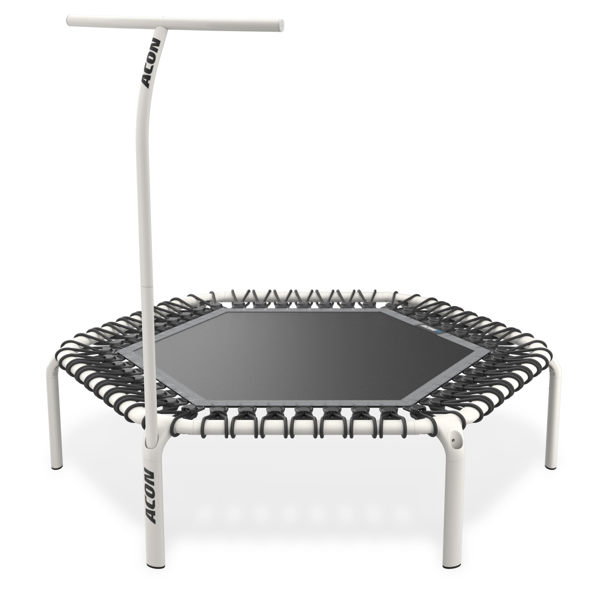 ACON FIT 55in Trampoline Hexagon with Handlebar, White.