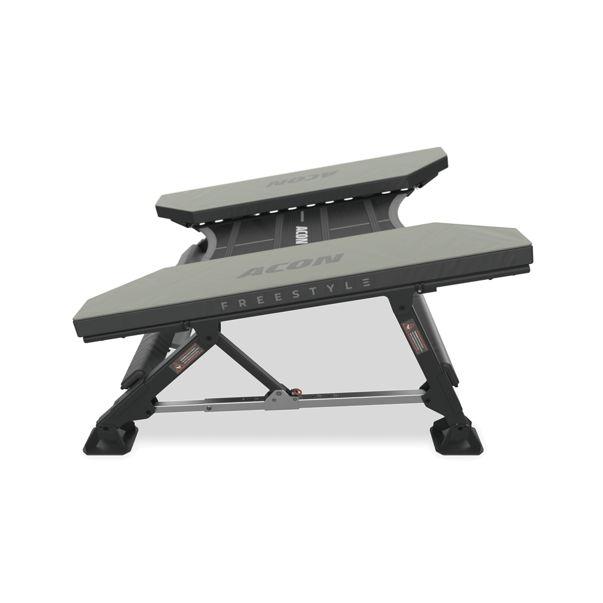 Acon Freestyle Mini Trampoline set at its 10-degree angle, side view