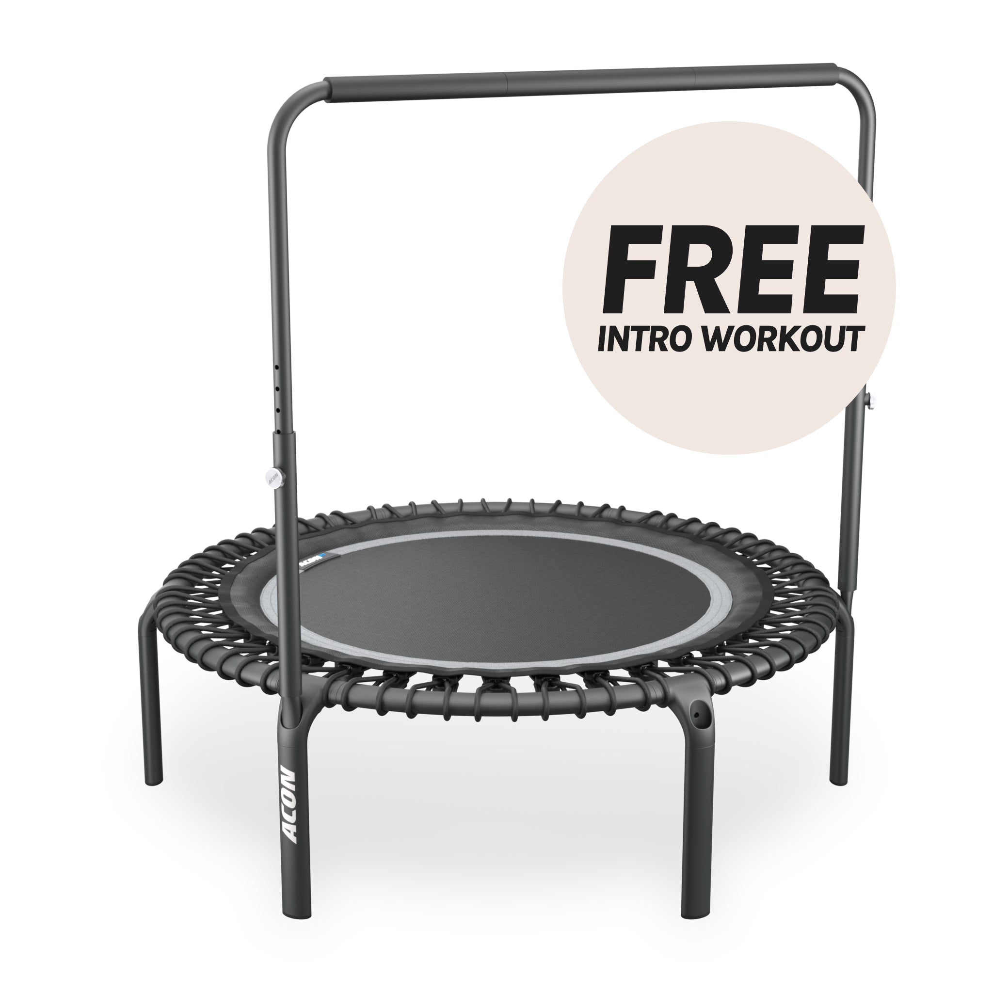 ACON Fit 44in Round Rebounder with Balance Handlebar, black.