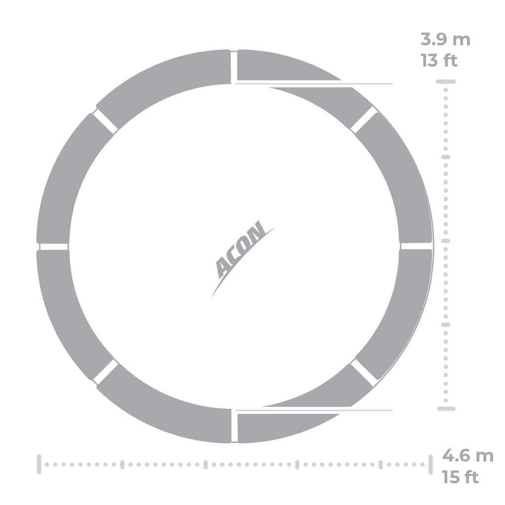 Dimensions of ACON Air 15ft trampoline