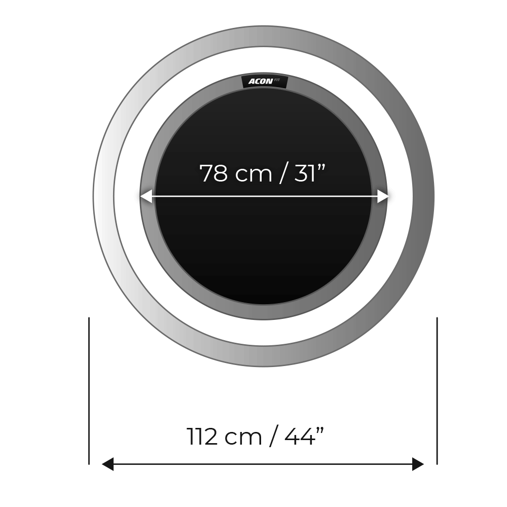 ACON FIT 44in Trampoline Round, measurements.