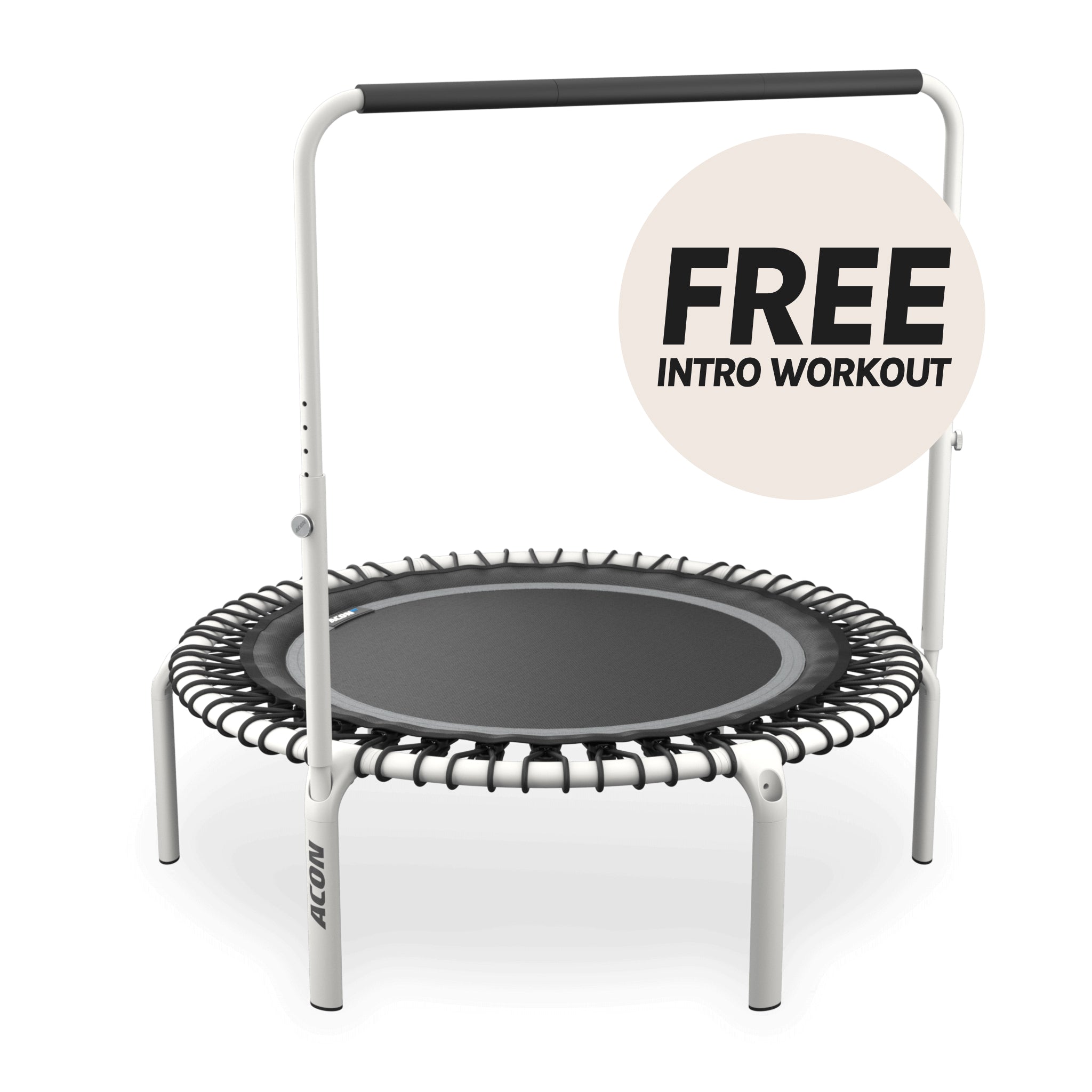 ACON Fit 44in Round Rebounder with Balance Handlebar, white.