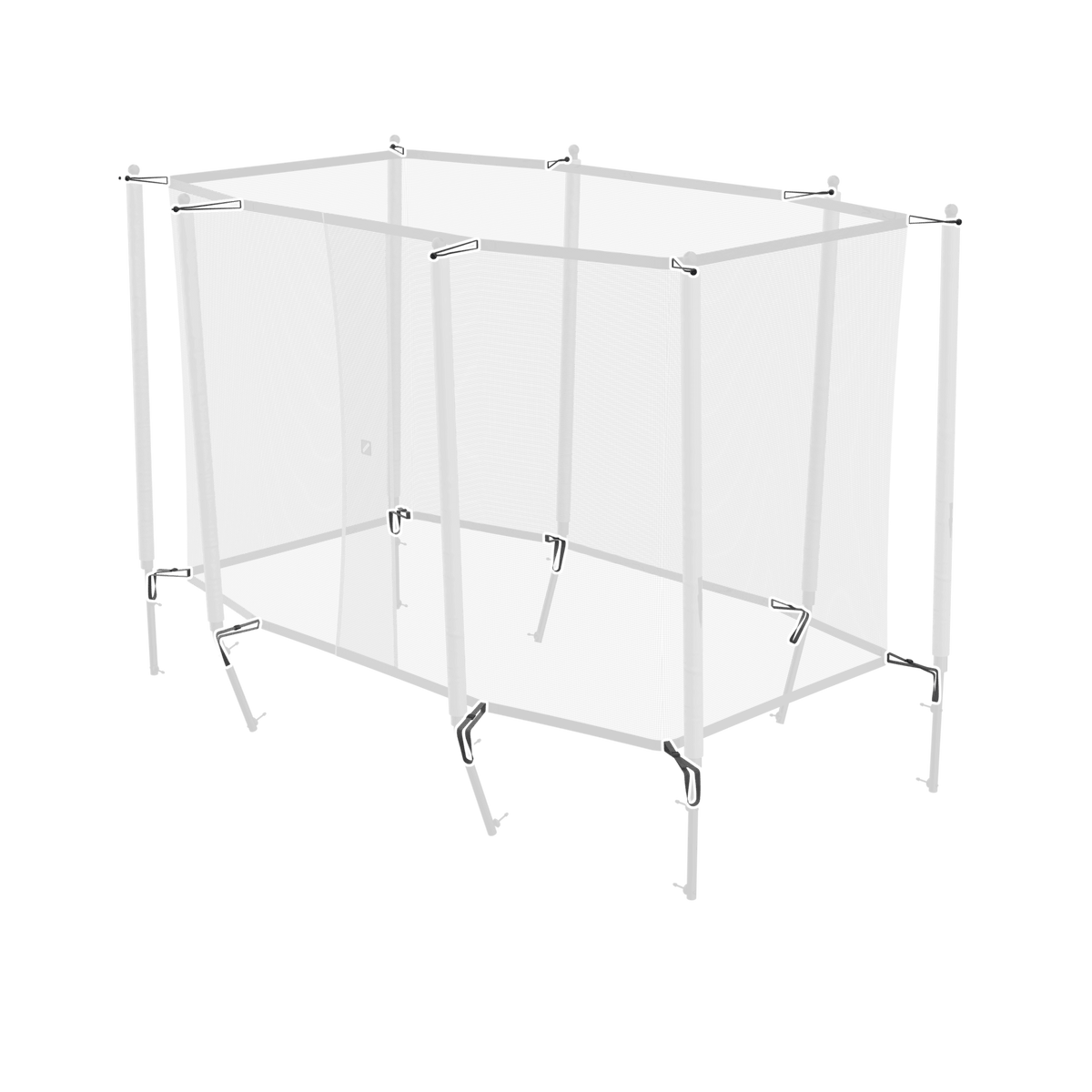 Picture that highlights the Net attachment strap and bungee set for ACON 13/16 HD enclosure