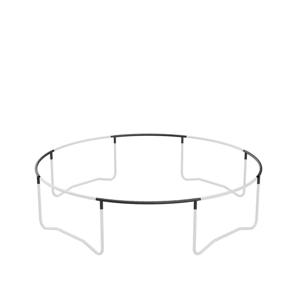 ACON Air Trampoline with Top rail with leg sockets highlighted