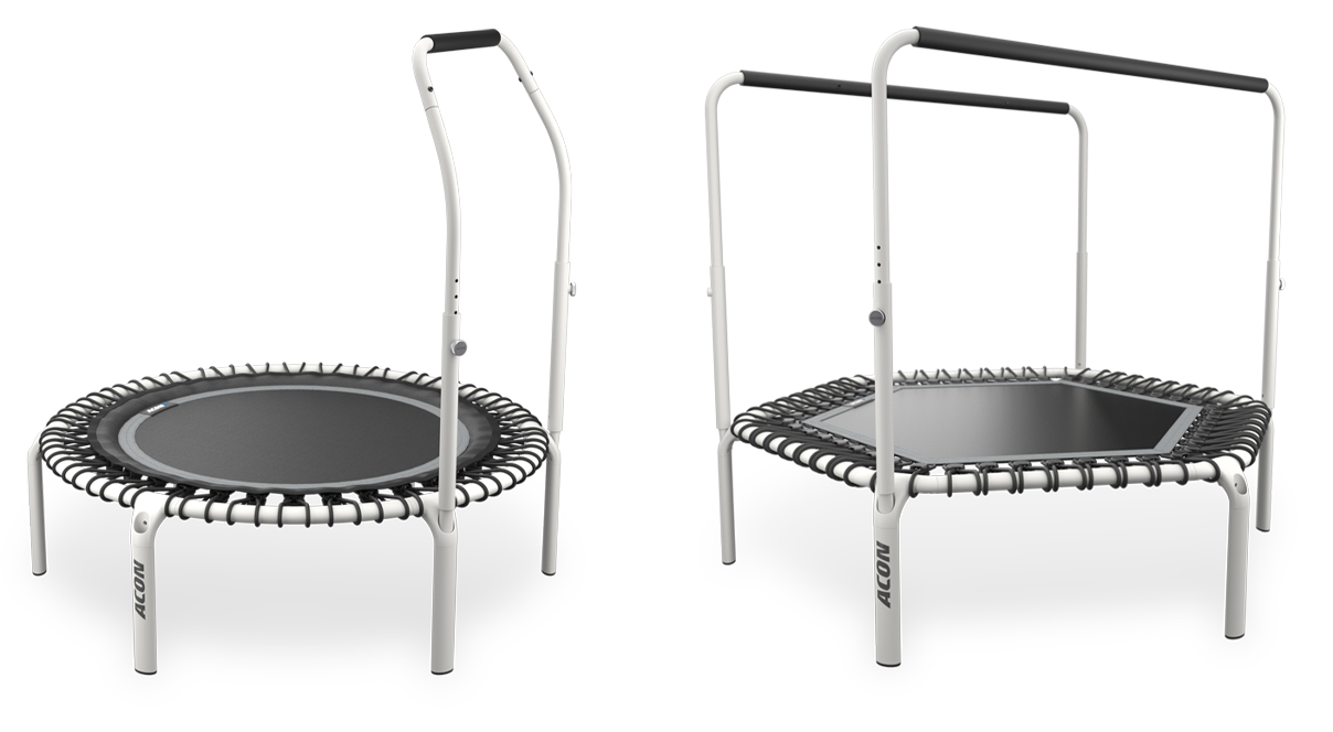White round and hexagonal Acon FIT rebounders.