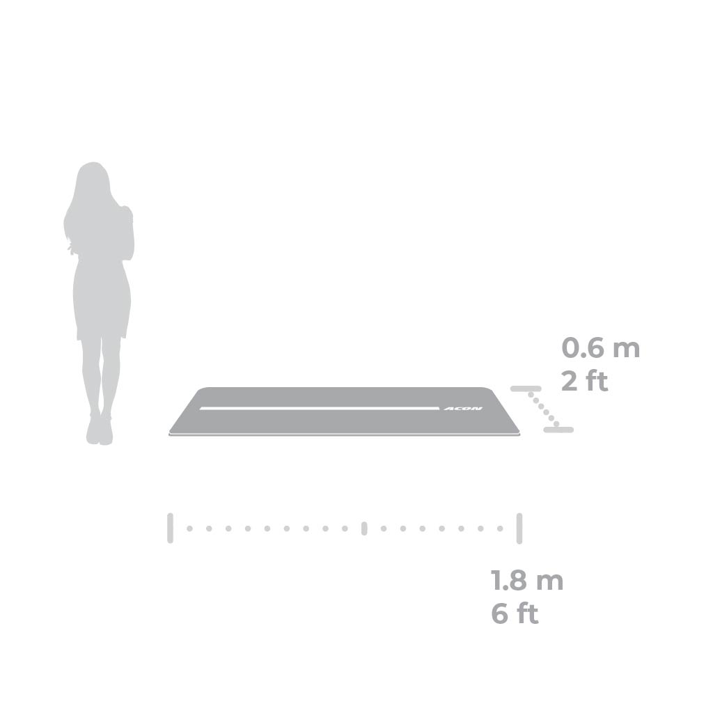 Illustration of Acon Yoga Mat in gray, 6ft long x 2ft wide
