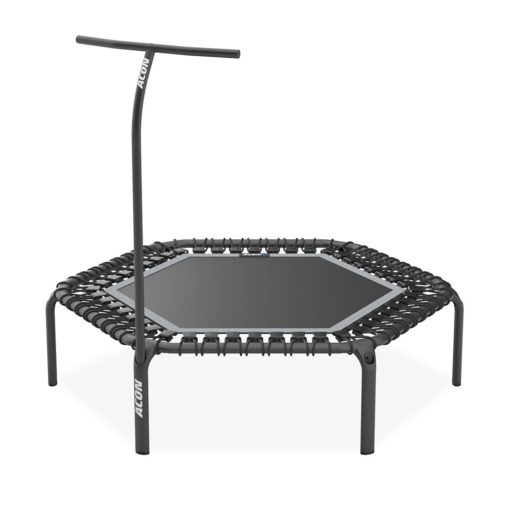 ACON FIT 55in Trampoline Hexagon with Handlebar, Black.