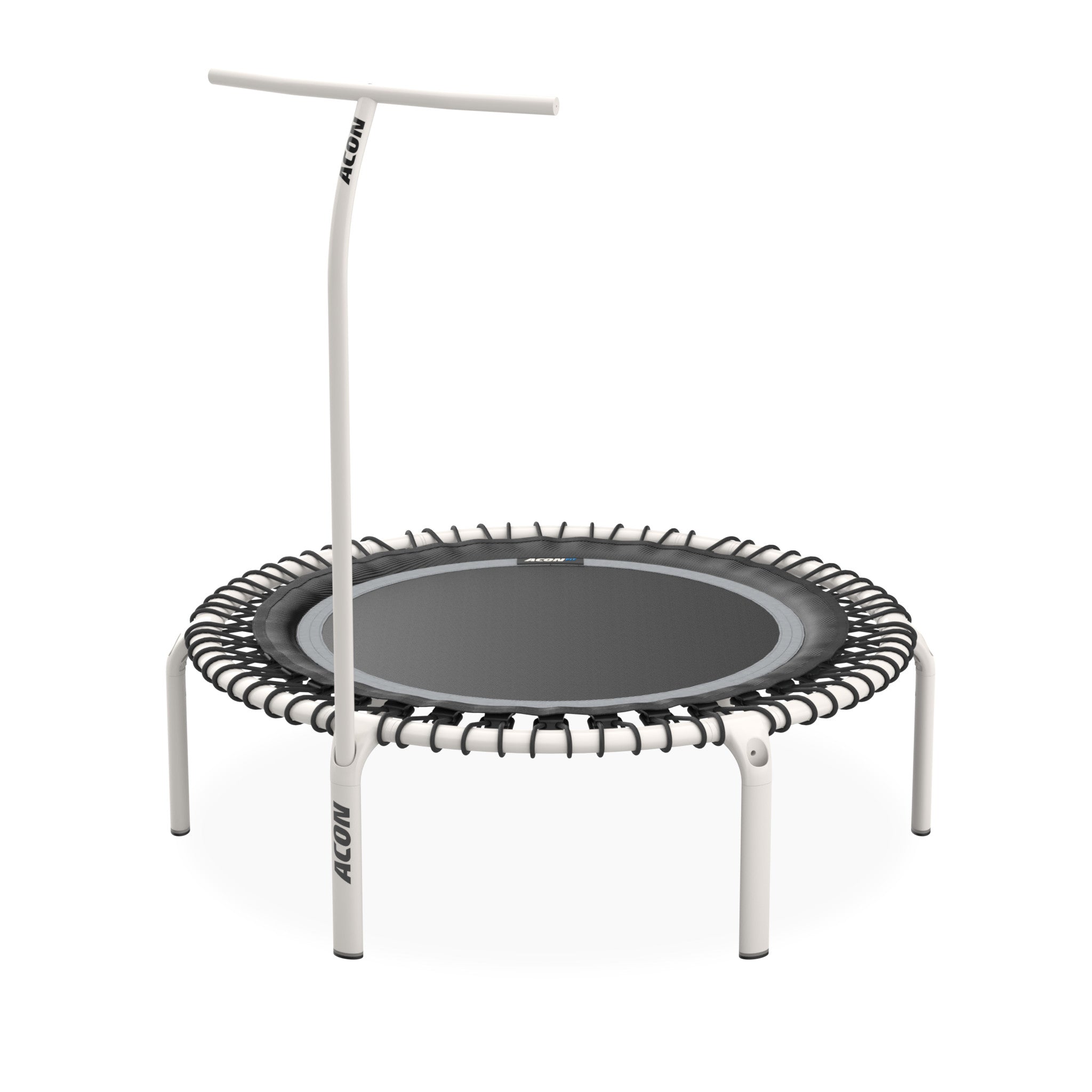 ACON FIT 44in Trampoline Round with Handlebar, White.