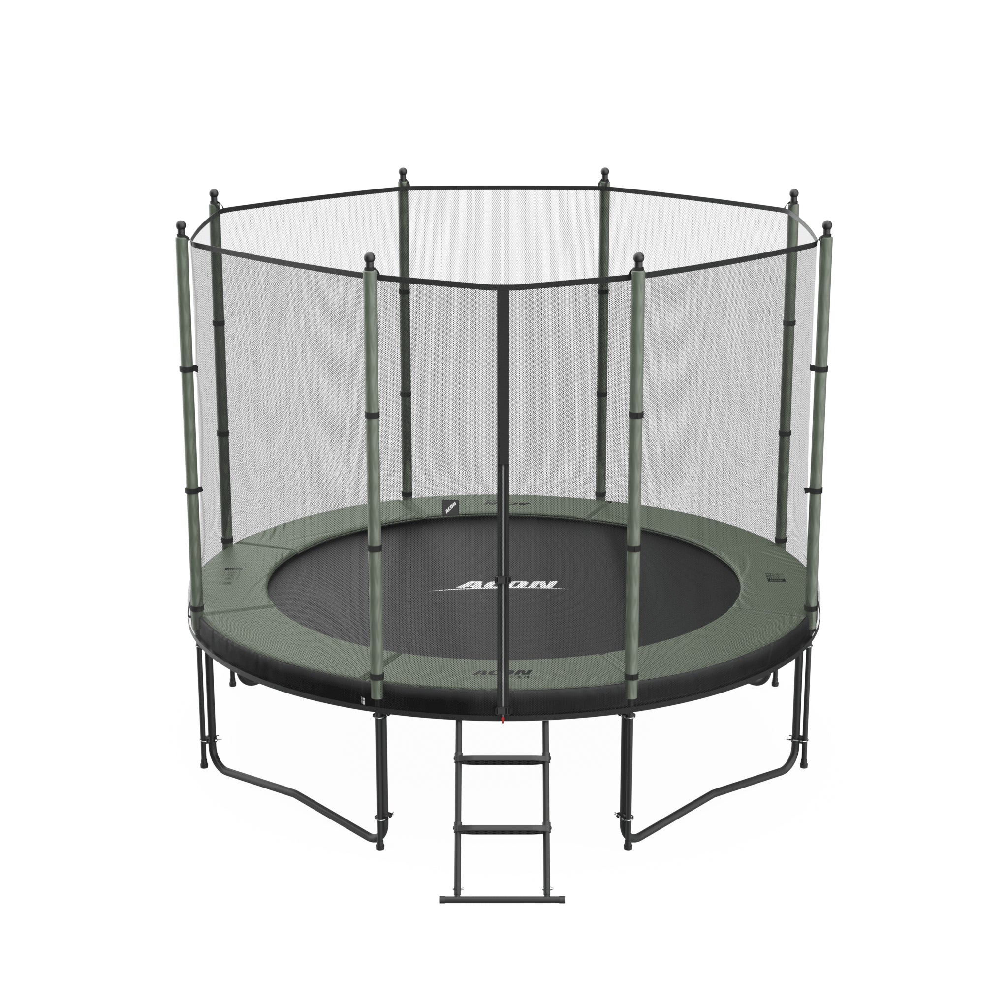 ACON Air 10ft Trampoline with Standard Enclosure and ladder.