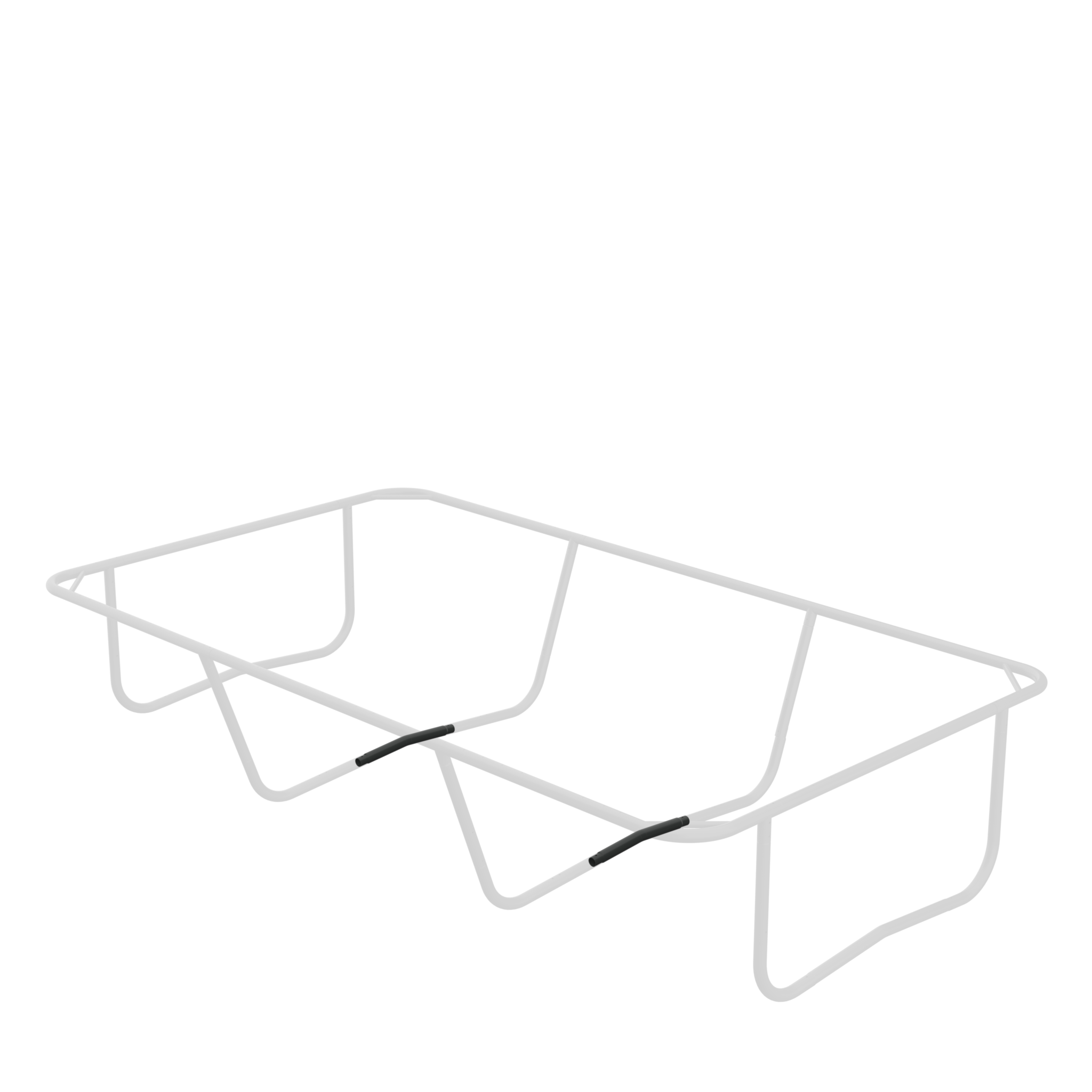 A Rectangular Trampoline with highlighted placements of the mid leg connecting tubes